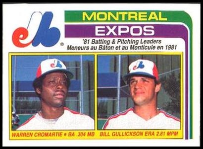 94 Expos Team Leaders - Warren Cromartie Bill Gullickson TL, CL